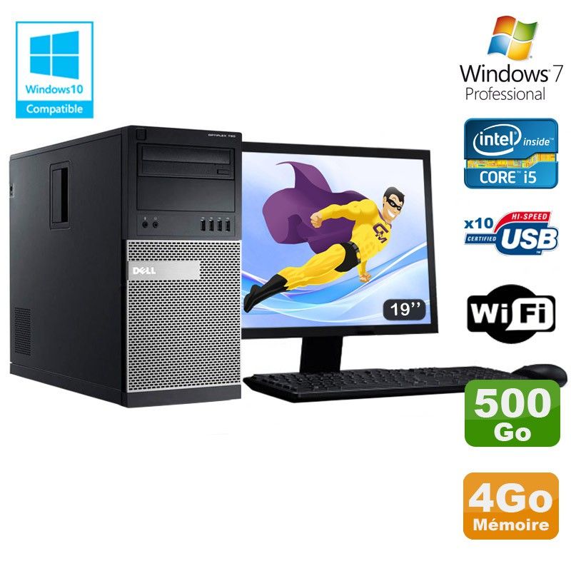 Dell Optiplex 7010 Desktop PC - Core i5, 4GB RAM, 500GB HDD, DVD Drive, WiFi, Windows 7
