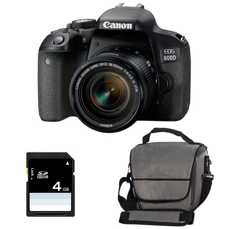 Canon EOS 800D + 18-55 IS STM Kit with Bag and 4GB SD Card