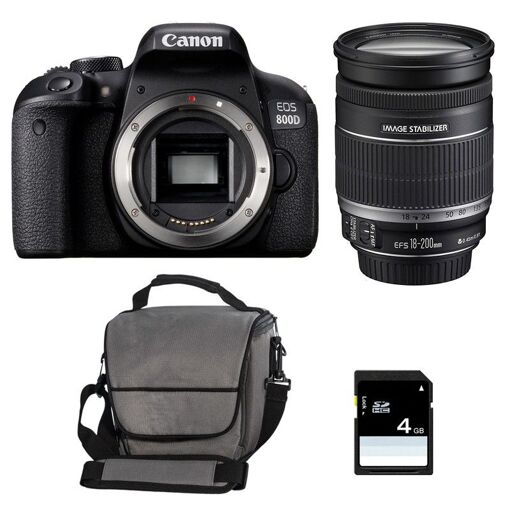 Canon EOS 800D + Lente 18-200 IS + Garantía de 3 años + Maleta + Tarjeta SD de 4GB
