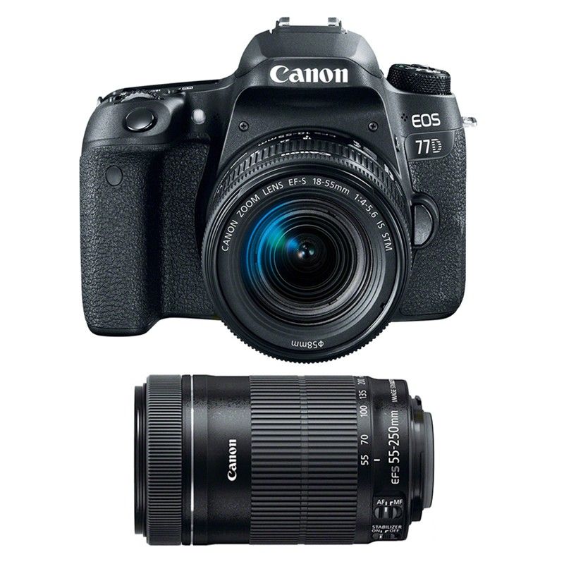 Canon EOS 77D + 18-55 IS STM + 55-250 IS STM Kit