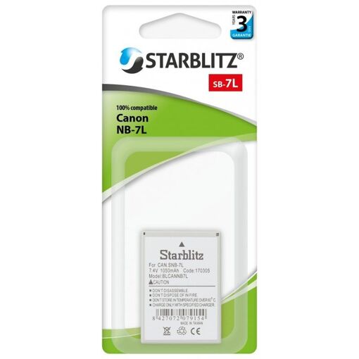 Batería Starblitz Lithium-ión recargable equivalente a Canon NB-7L