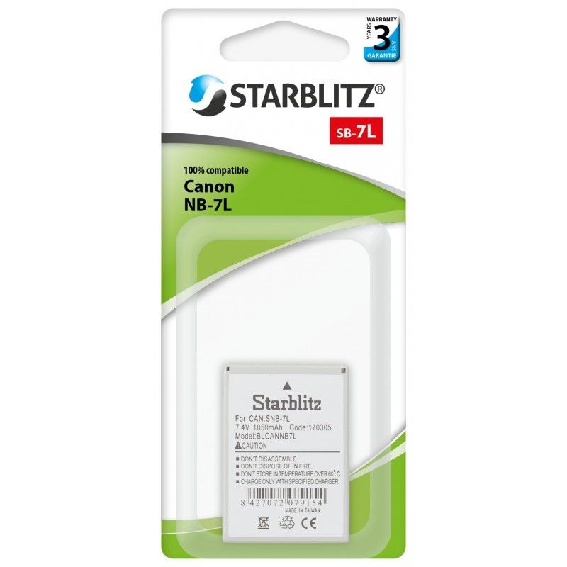 Starblitz Rechargeable Lithium-ion Battery for Canon NB-7L