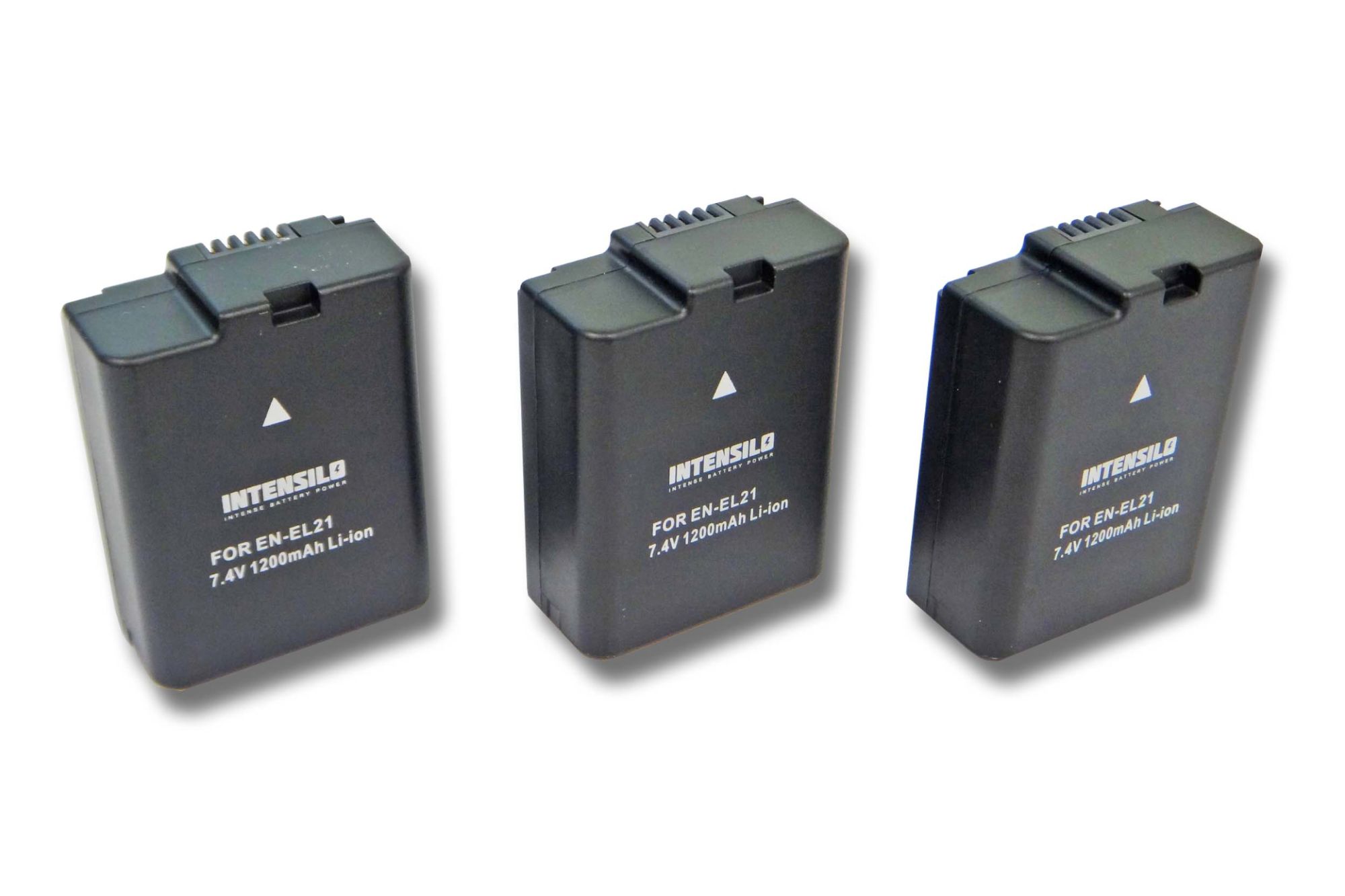 Intensilo 3x 1200mAh (7.4V) Li-Ion Batteries for Nikon 1 V2, J2 Camera (EN-EL21 Equivalent)