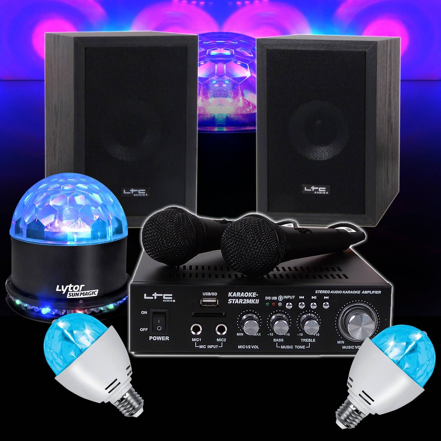 Kit Karaoké Ibiza STAR2MKII avec SUNMAGIC RVB, Diams et Kolor