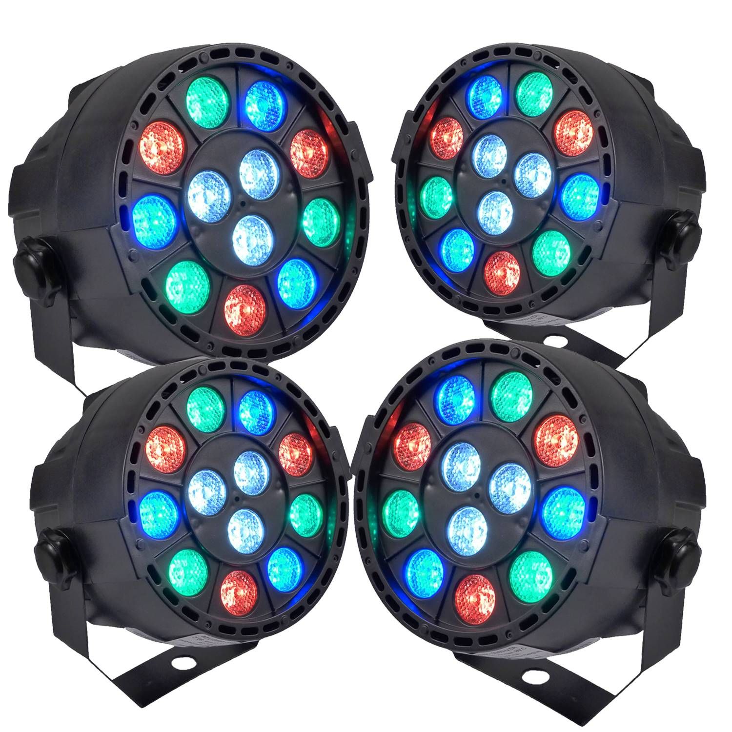 Pack de projecteurs LED Ibiza Light - 4 mini PAR RGBW