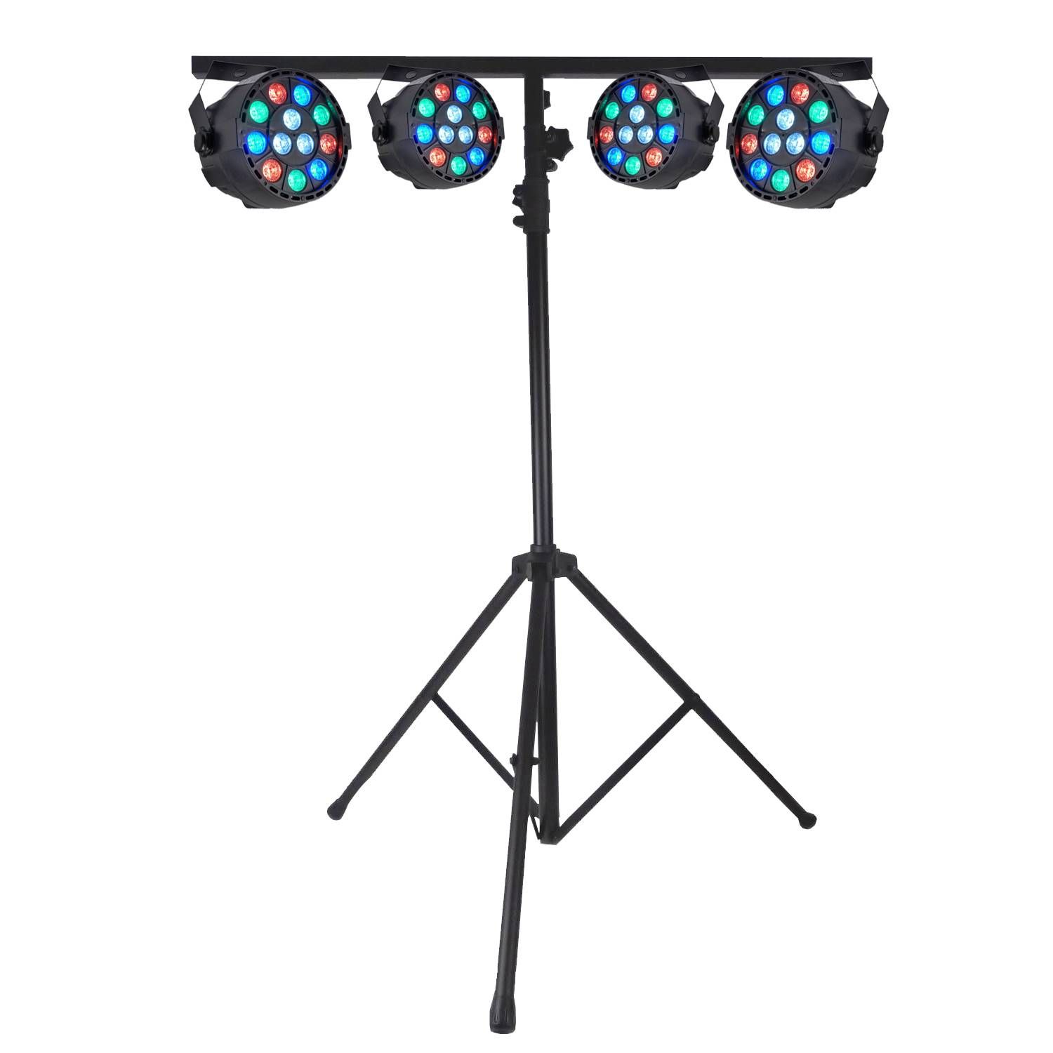 Ibiza Light LED Projector Pack 4 PAR Mini RGBW + Stand