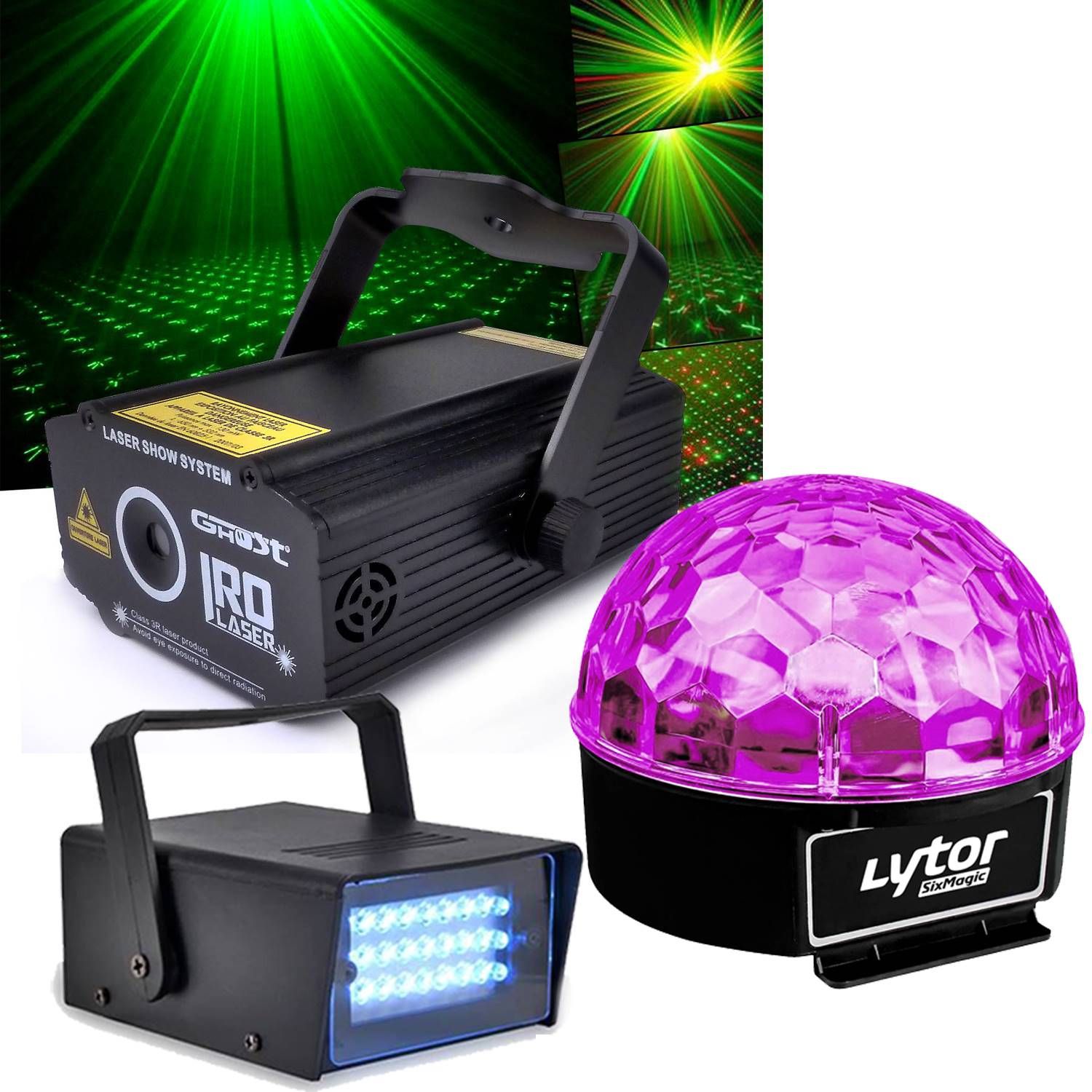 Lytor Fiesta Pack + LED Strobe + Laser Red/Green