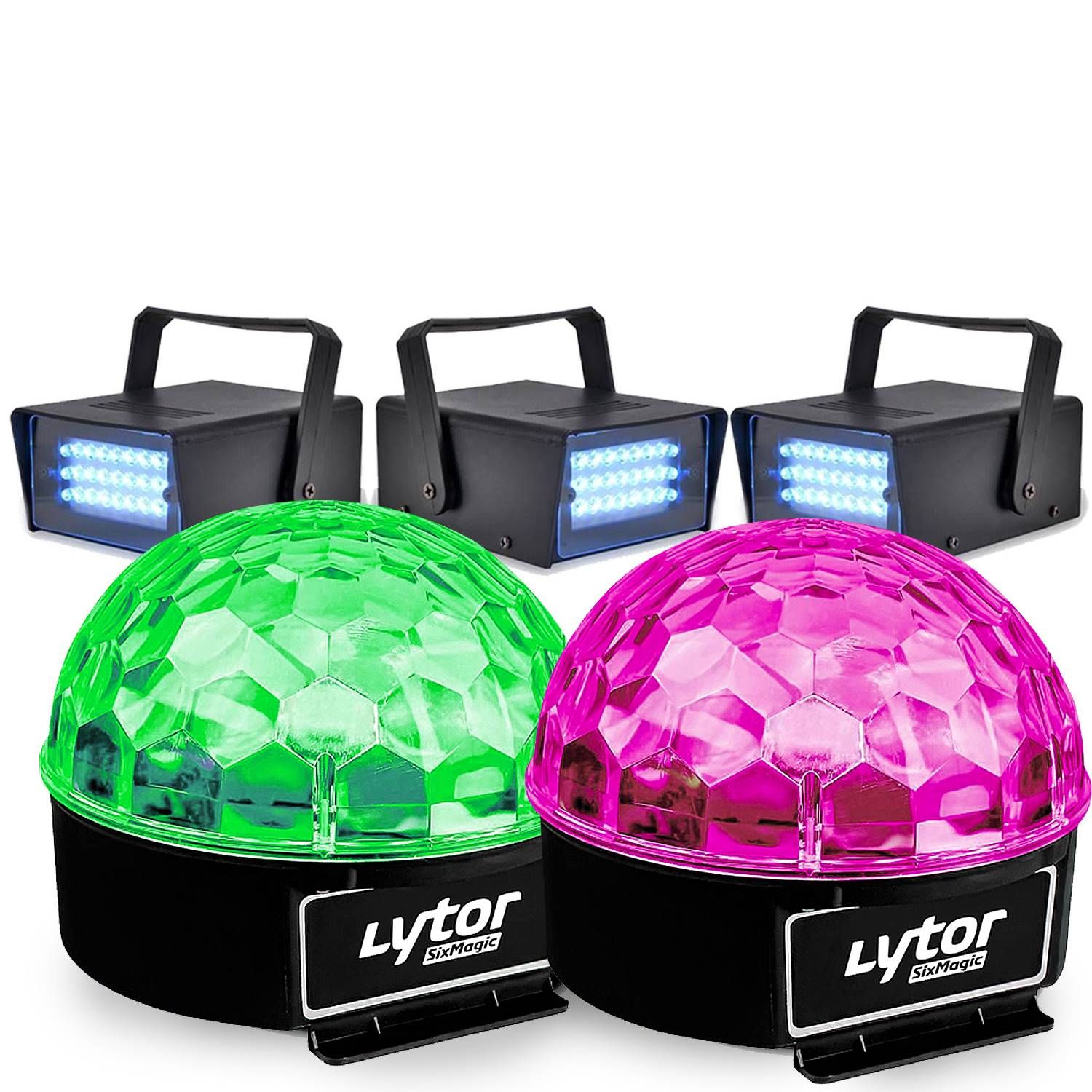 Lytor Fiesta Party Pack: 2 SIXMAGIC + 3 LED Strobe Lights