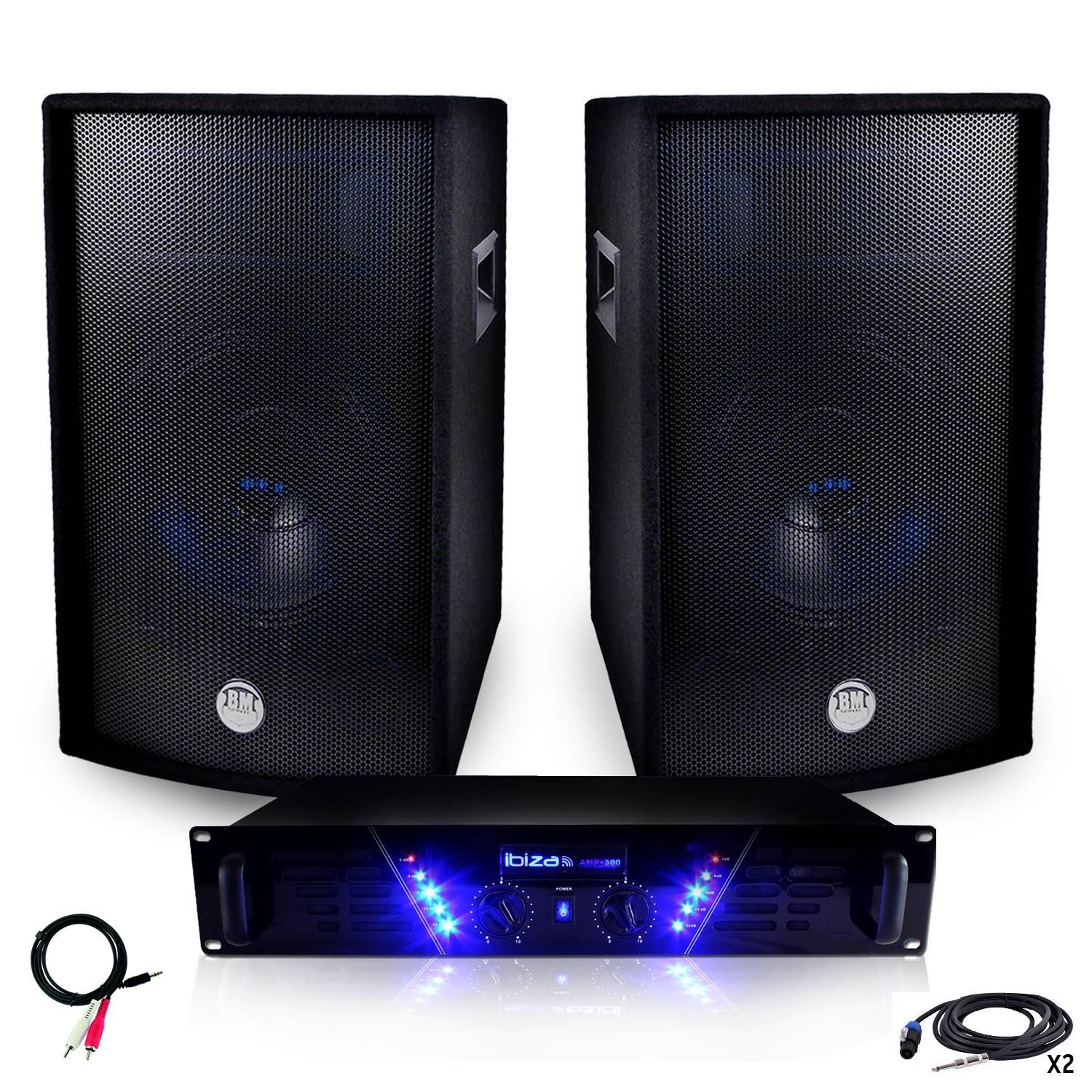 Ibiza Sound Amplification Pack AMP-300 + BMS-12 Speakers