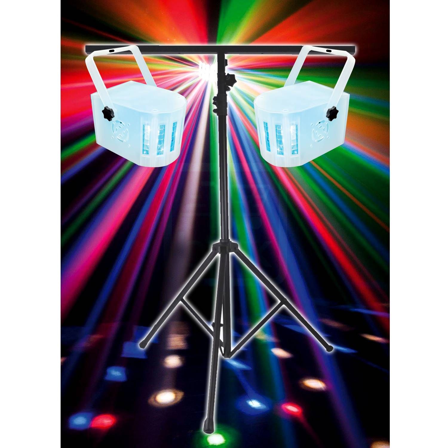 Iluminación de efecto Derby de 4 LED RGBW Varytec con soporte