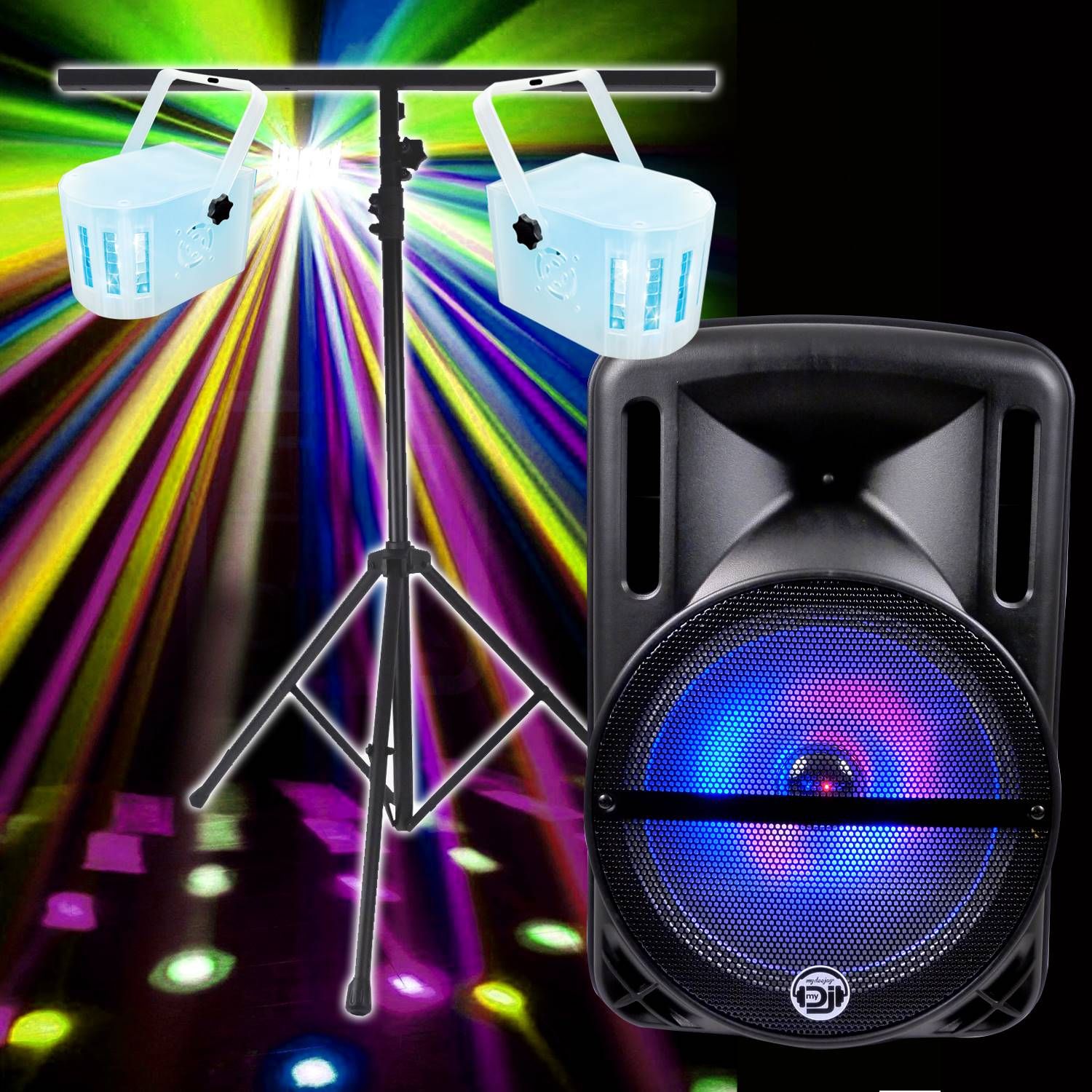 Varytec DJoon 500W Mobile Speaker System with LED Effects and Tripod
