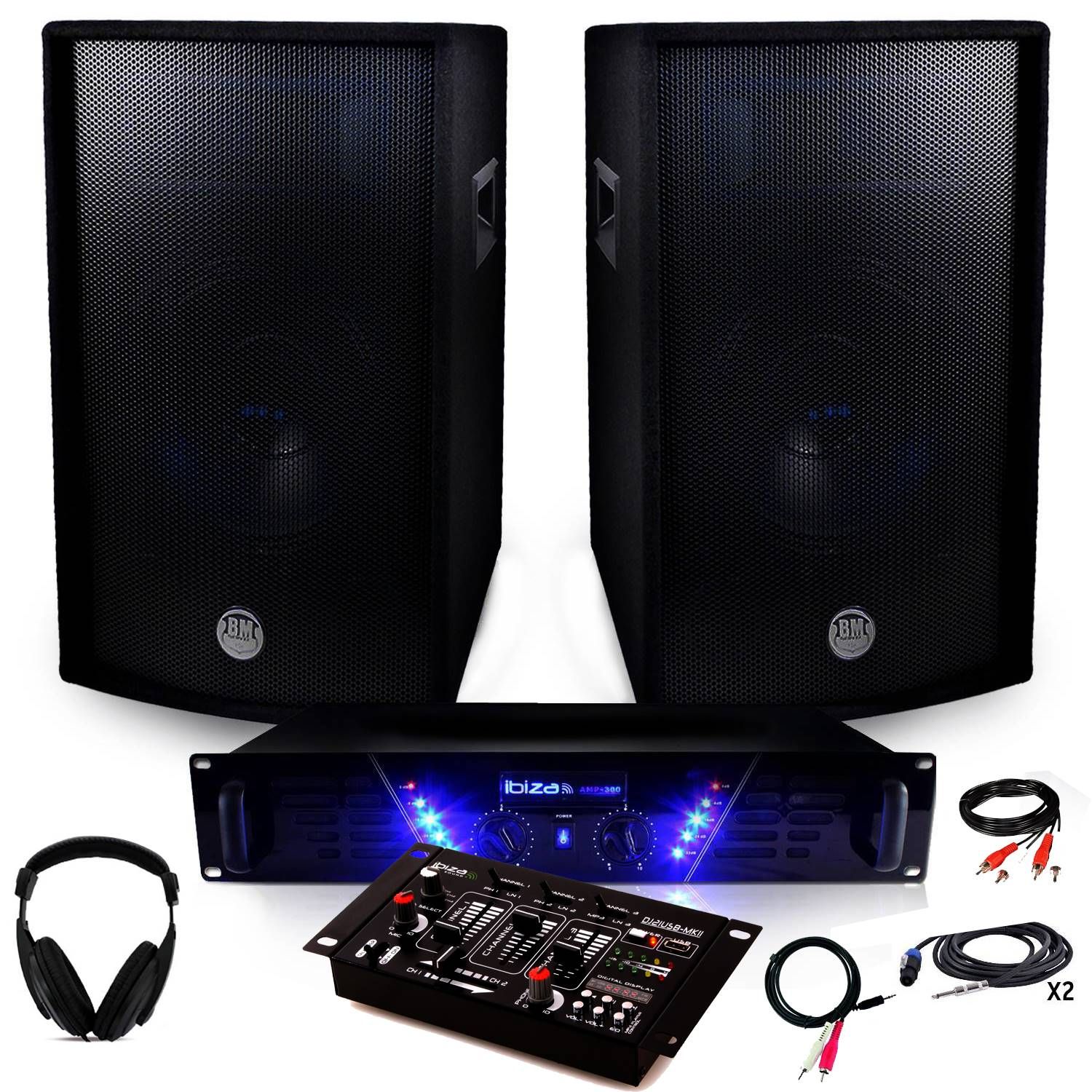 Ibiza AMP-300 + BMS-12 2x600W Sound Pack