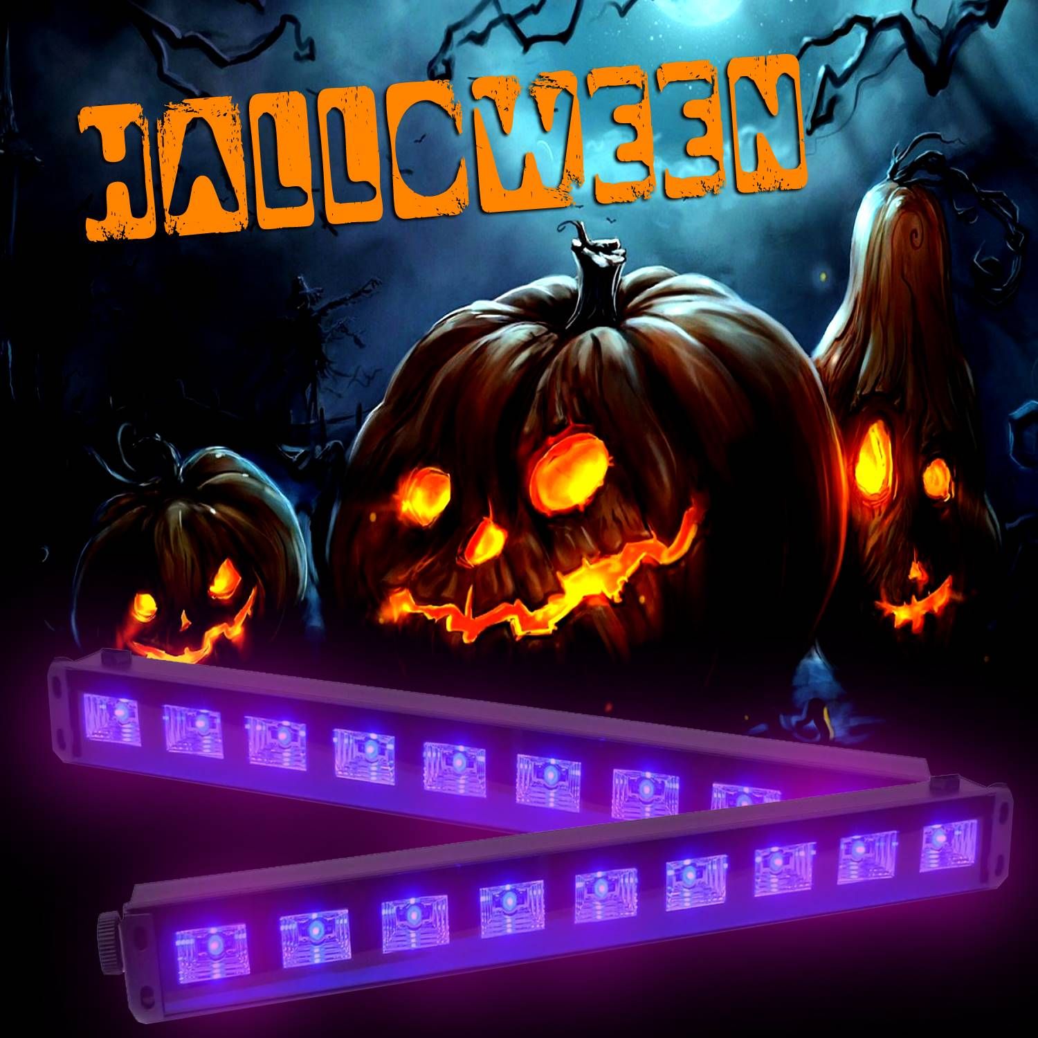 Ibiza Light Halloween UV LED Bar 9x1W