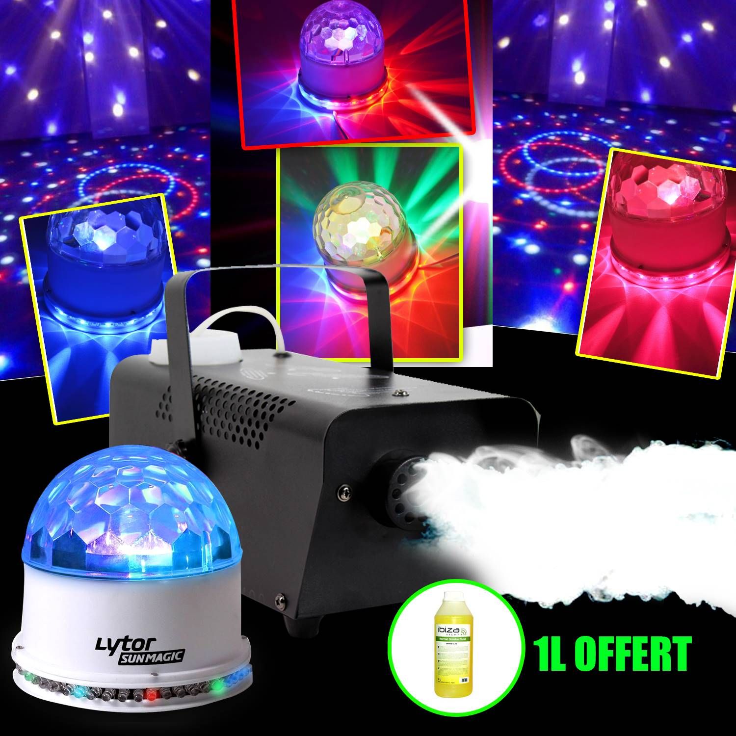 Lytor SunMagic RGB Light Balls Kit with Smoke Machine