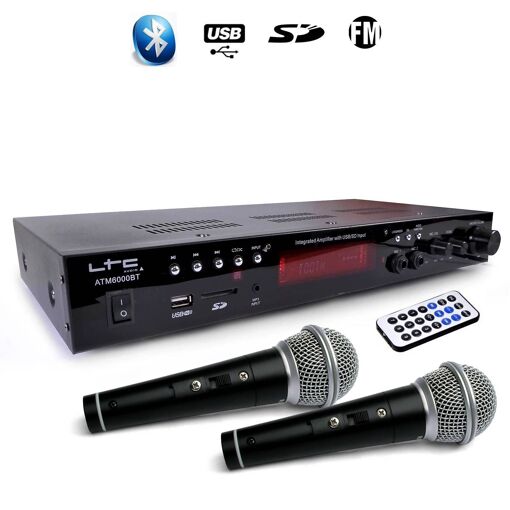 Amplificateur LTC ATM6000BT stéréo HIFI 100W avec USB/SD/MP3/Bluetooth et Karaoké