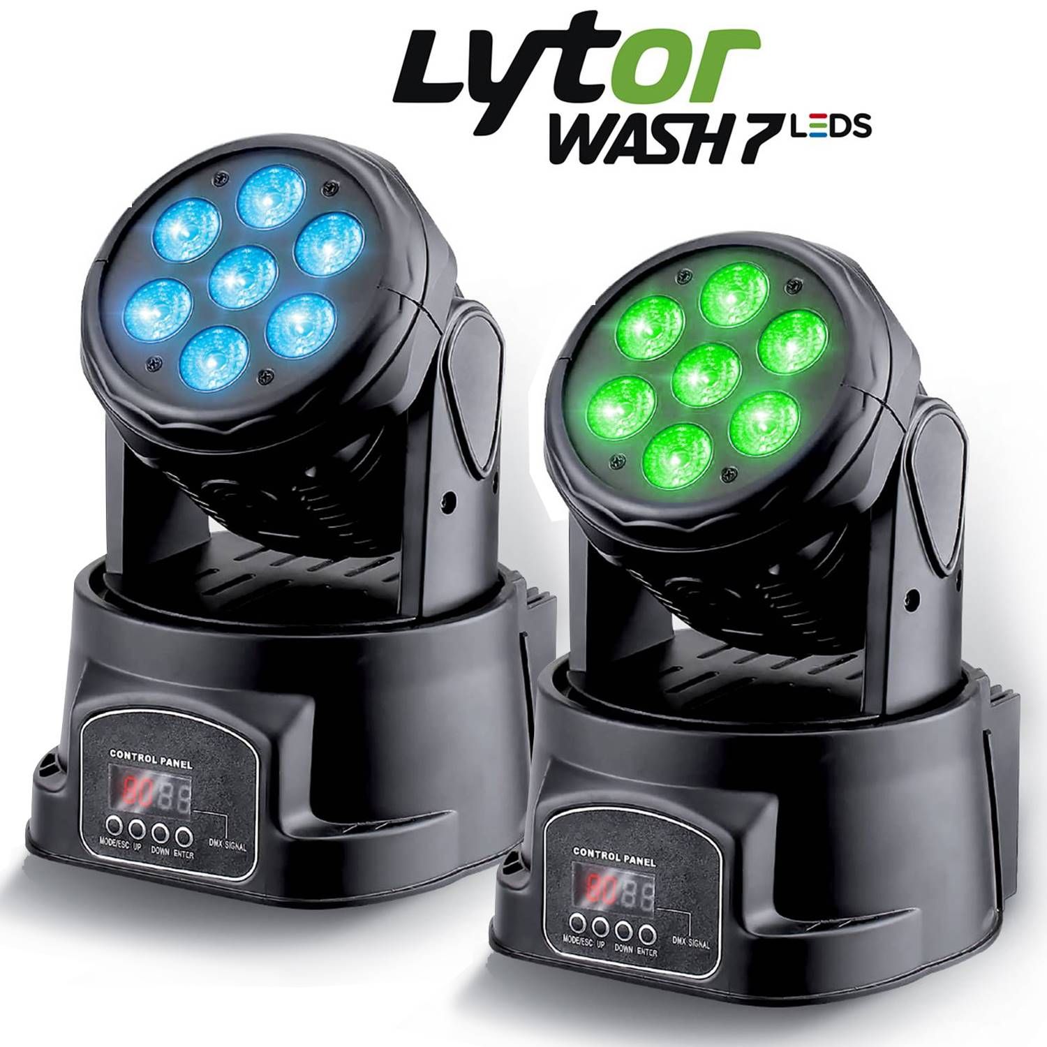 Paquete de 2 Lámparas Lytor WASH7 LED RGB+Blanco 4W