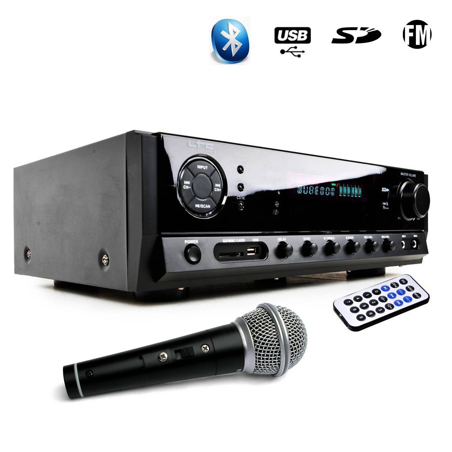 LTC Audio ATM6500BT 100W Stereo Amplifier with Karaoke Function