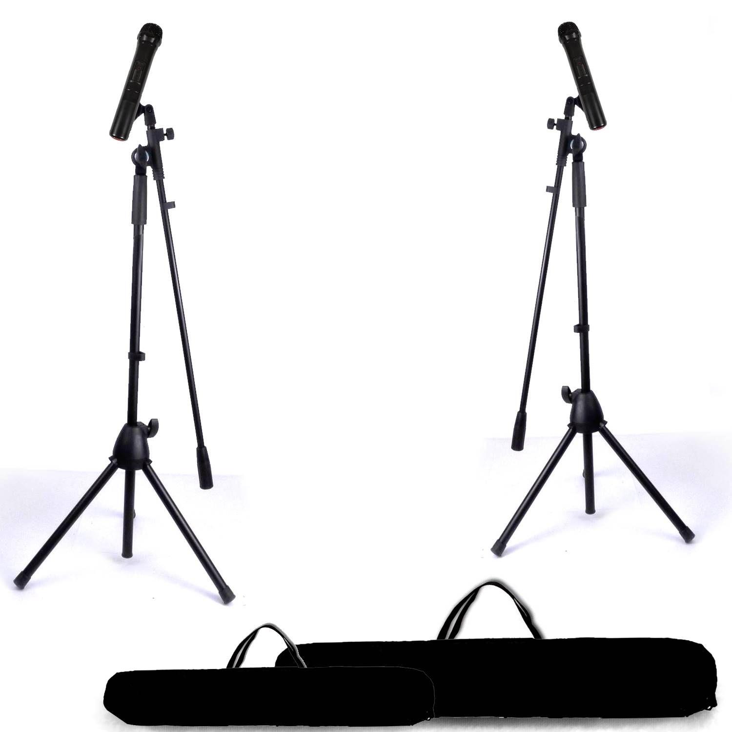 Sphynx Black Telescopic Microphone Stands (2-Pack) for Karaoke Events