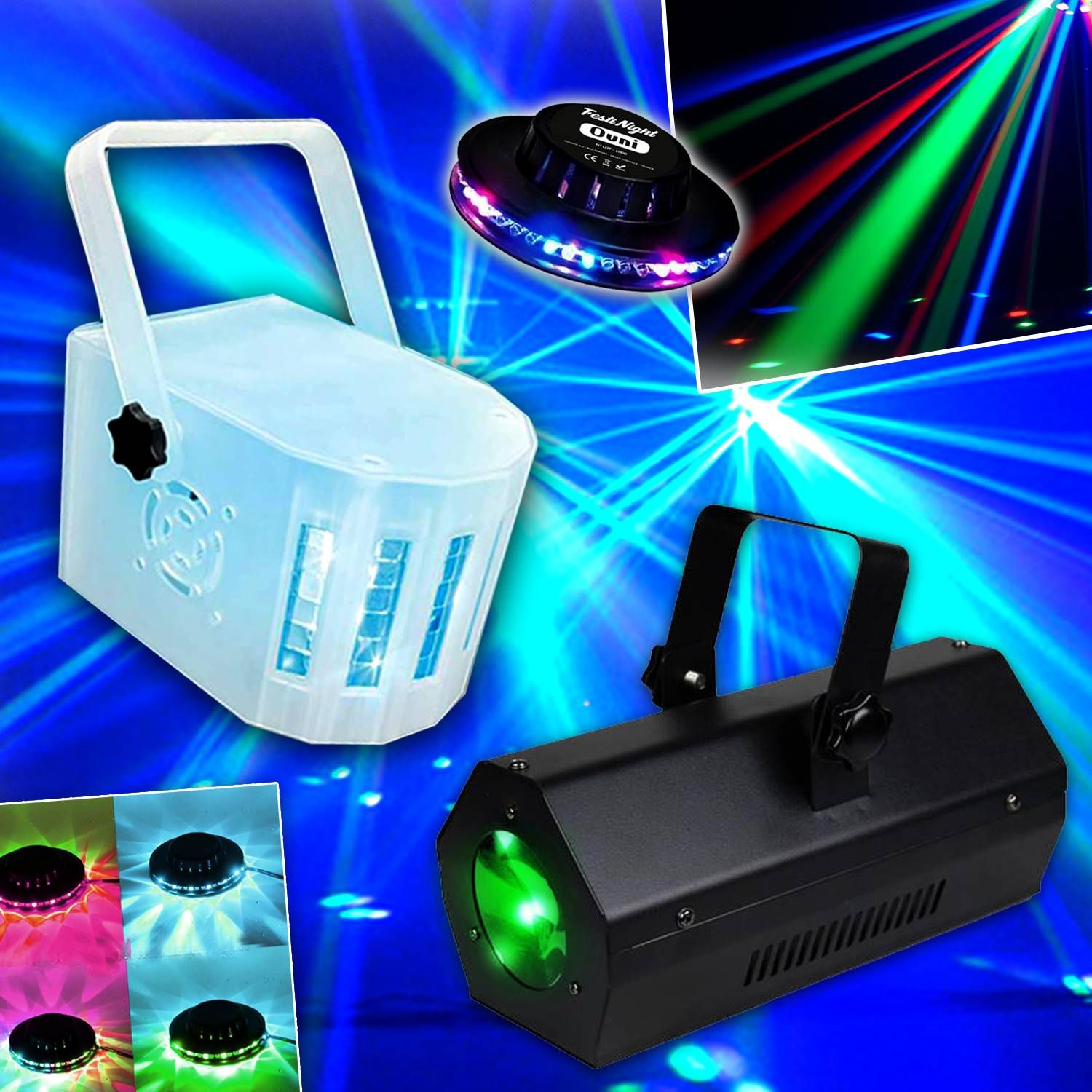 Lytor Light Pack 48 LED UFO + 1 RGB Derby + 1 Flower Gobos