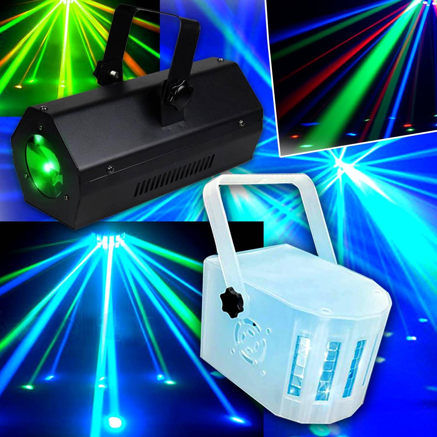 Lytor DJ Light Pack - LED Lighting Set with 1 RGB Derby and 1 Flower Gobos