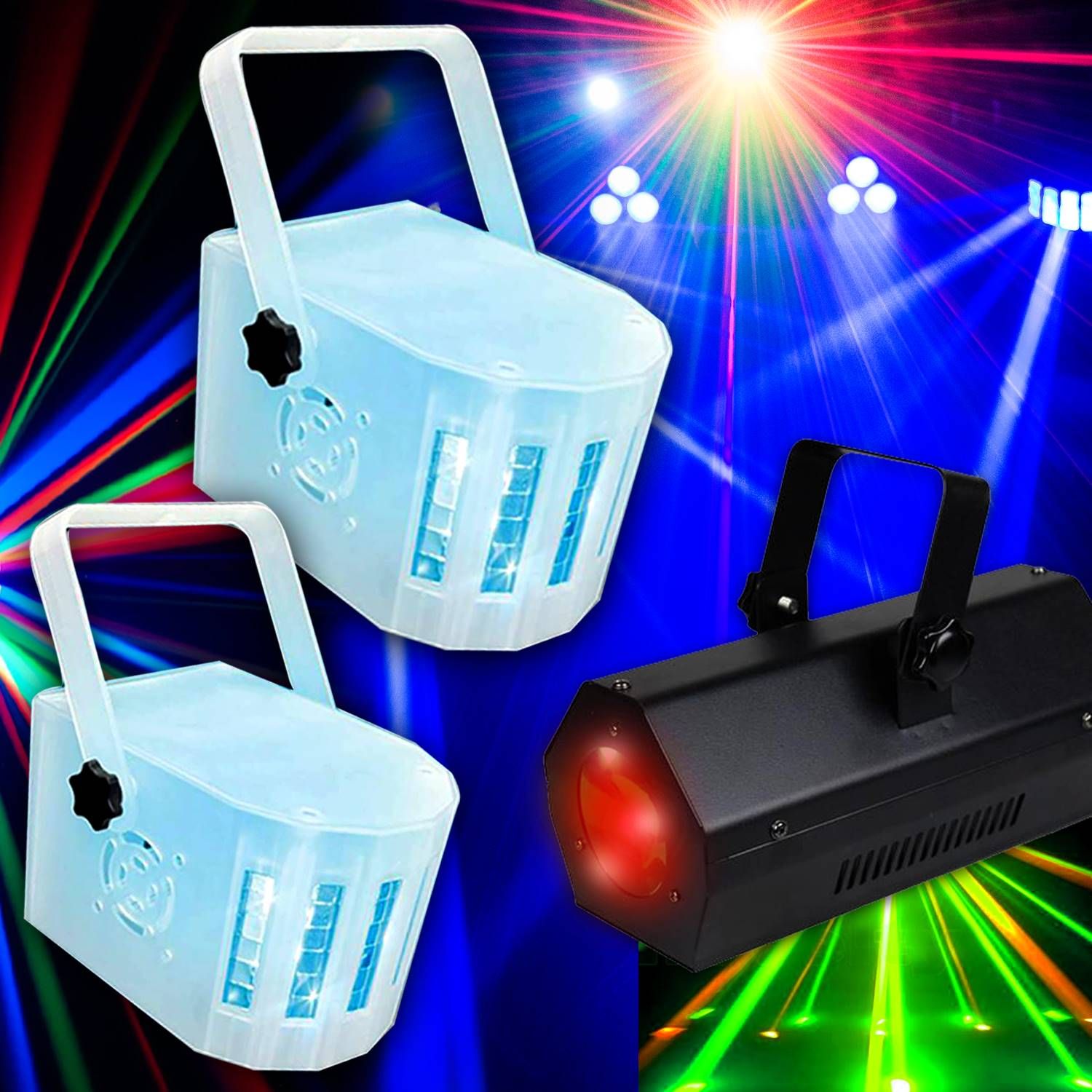 Lytor DJ Light Effect - 56 LED Animation + 2 RGBW Derby + 1 Flower Gobos