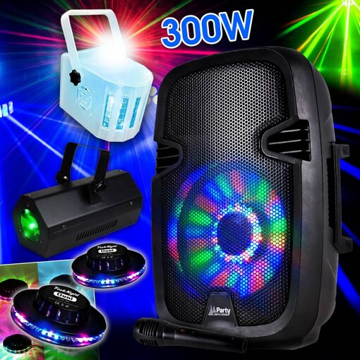 Paquete de Karaoke Party8 Lytor 300W con Efectos de Luz