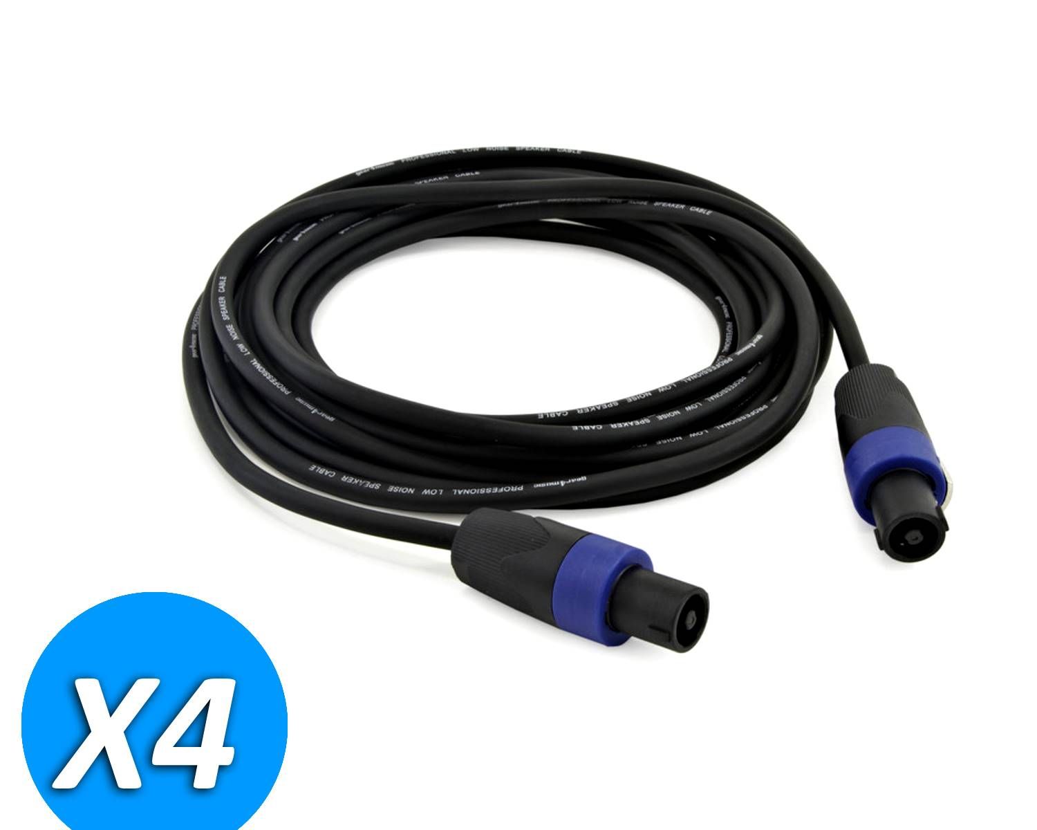 Soundlab GO38ZE Speaker Cables, 4 Pack (5m Male to Male)