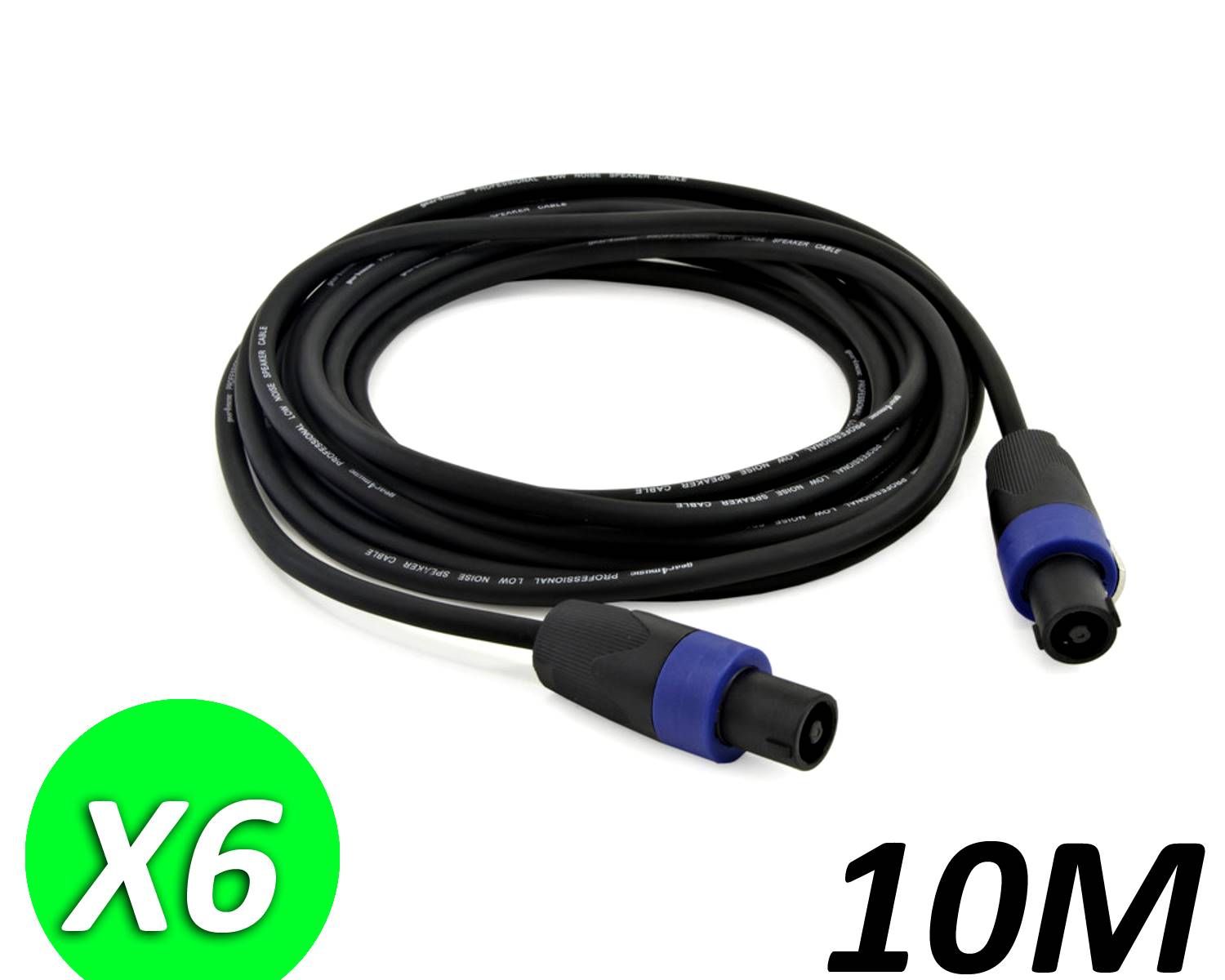 Soundlab 6x Speakon Male-Male Cable, 10m