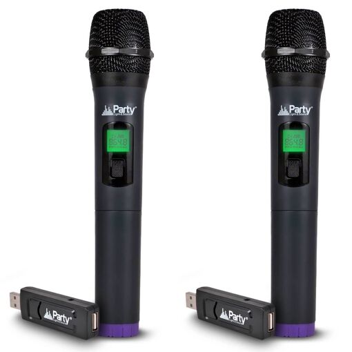 Party Sound Wireless Handheld Microphone System (2-Pack) with Digital Display UHF