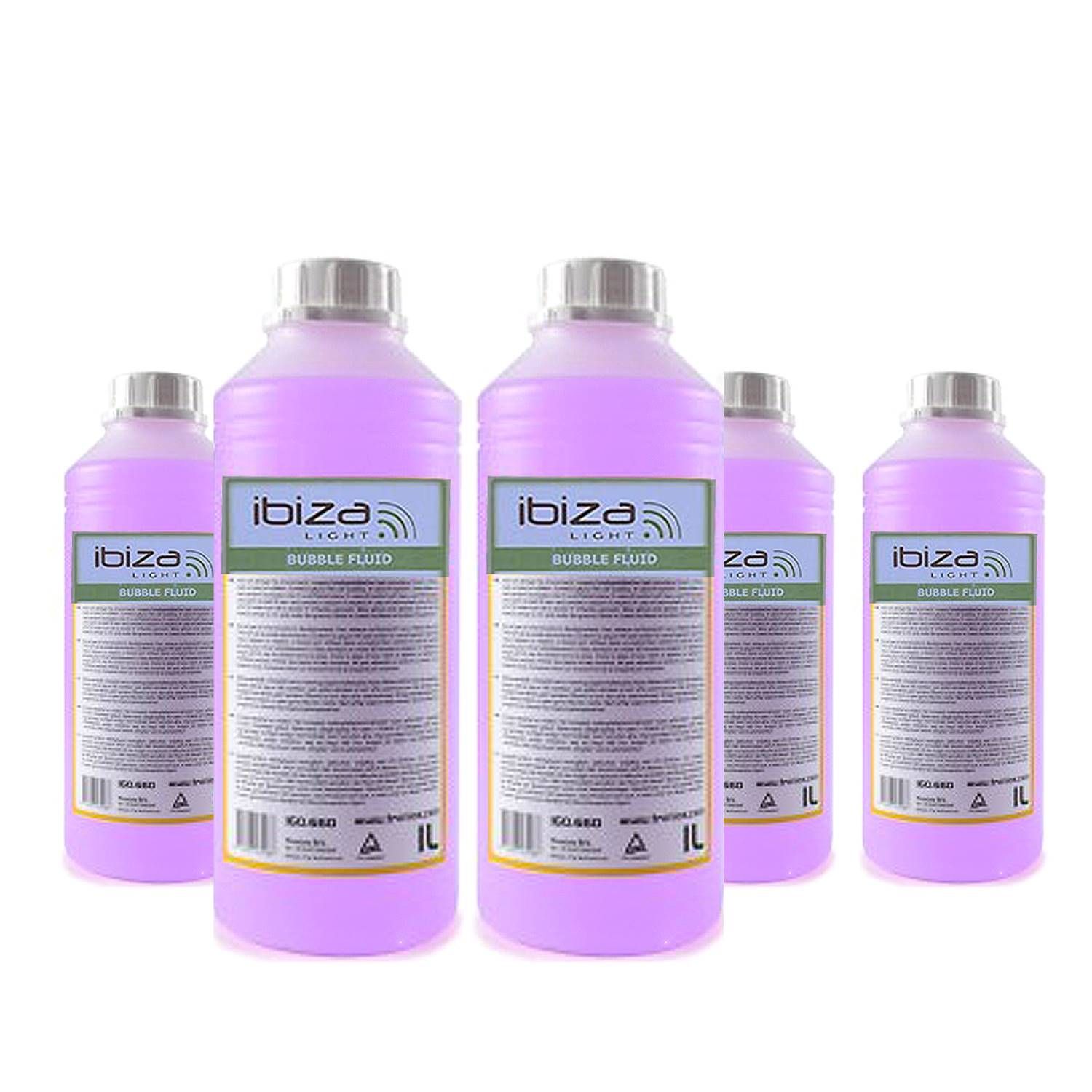 Ibiza Light 5x1L Liquid Bubbles for Trace-Free Non-Toxic Bubble Machine