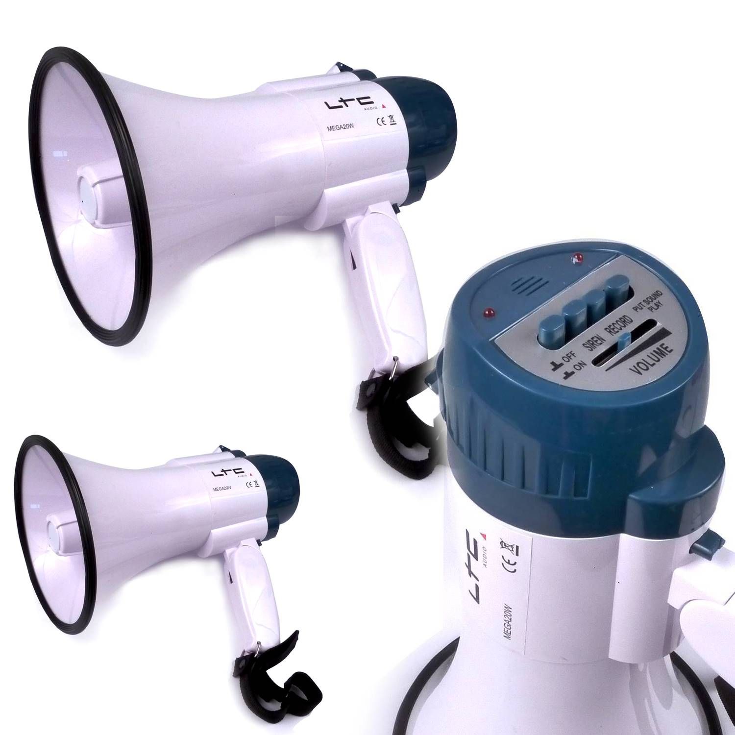 LTC Audio 20W Rechargeable Megaphones (2-Pack)
