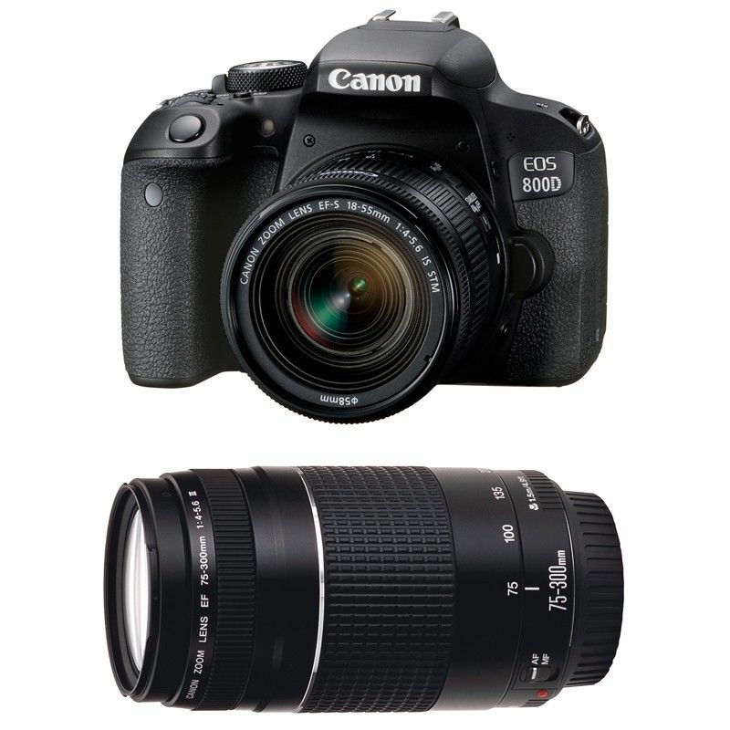 Canon EOS 800D + 18-55 IS STM + 75-300 III Camera Kit