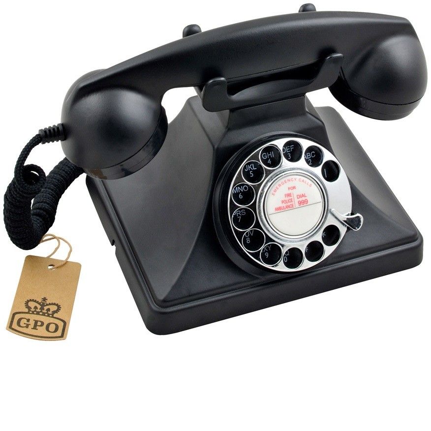 Gpo Retro Dial Corded Telephone GPO 200 - Black