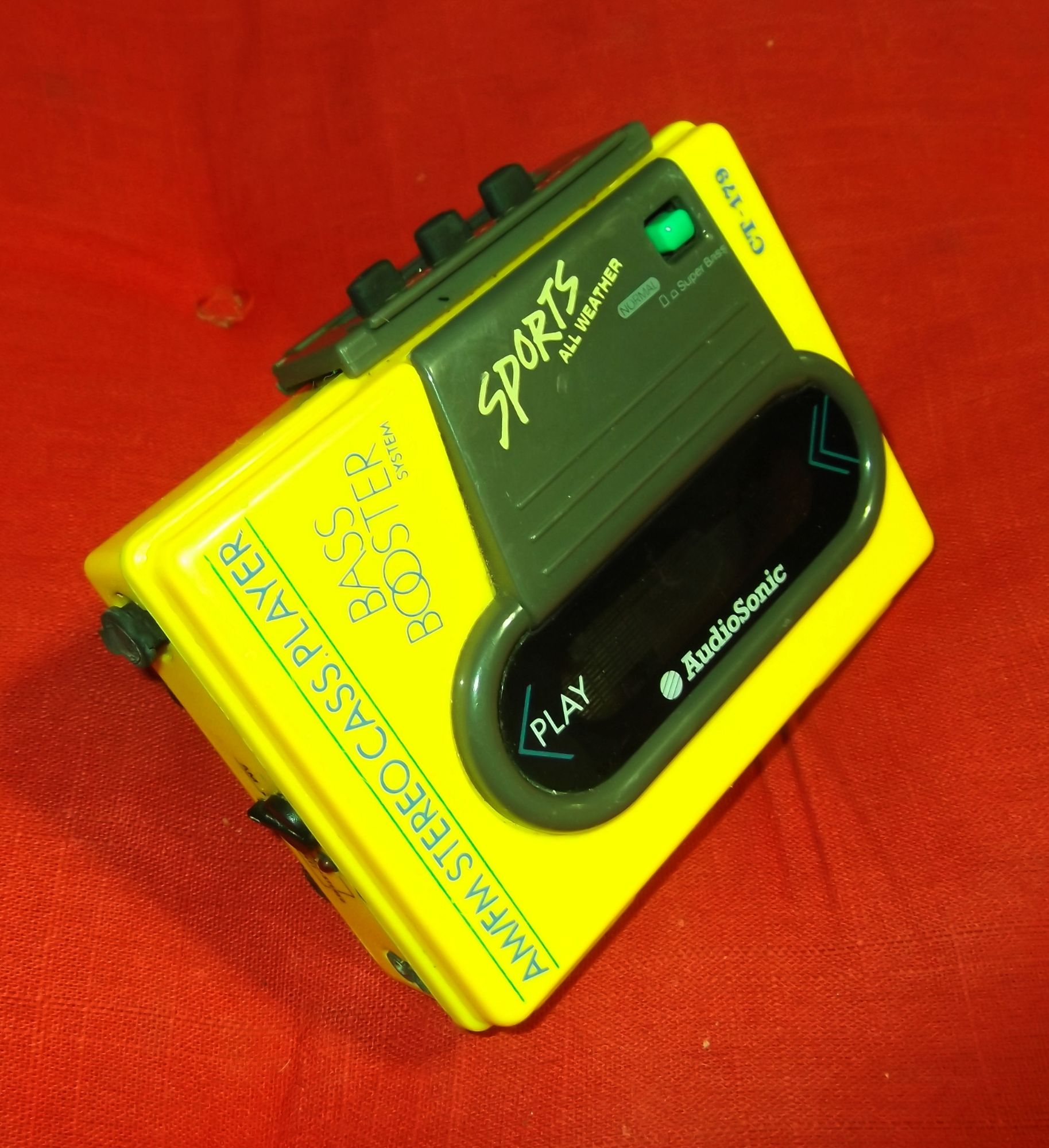 Audiosonic Waterproof Cassette Player with AM/FM Radio and Bass Booster CT-179