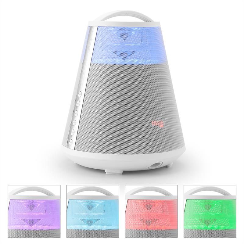 Ibiza FREESOUND65 Bluetooth Speaker 360° LED AUX USB SD FM Battery - White
