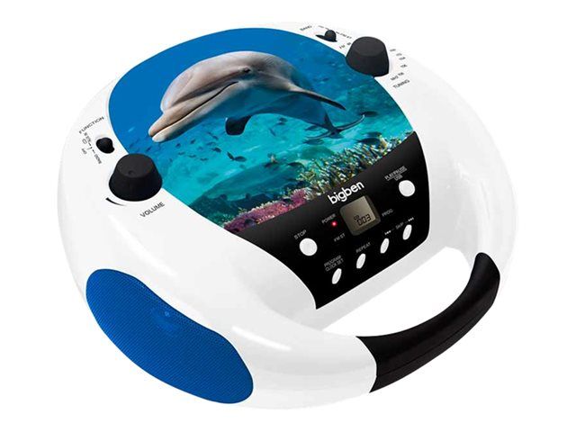 BigBen Dolphin Boombox - White with Patterns