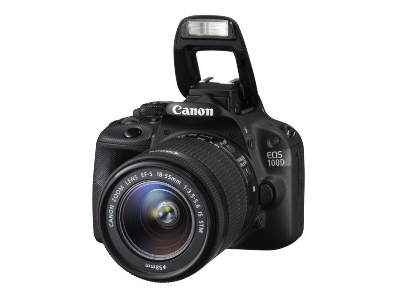 Canon EOS 100D Digital Camera - APS-C Mirrorless - 18.0 MP - 3x Optical Zoom EF-S 18-55mm IS STM Lens - Black