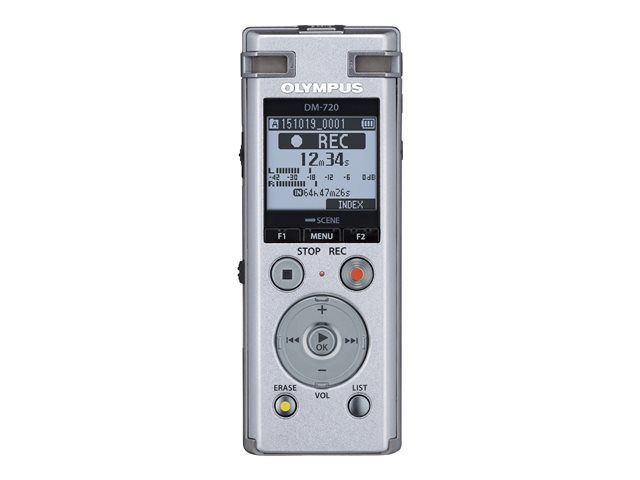 Olympus DM-720 Digital Voice Recorder, 4GB, Silver
