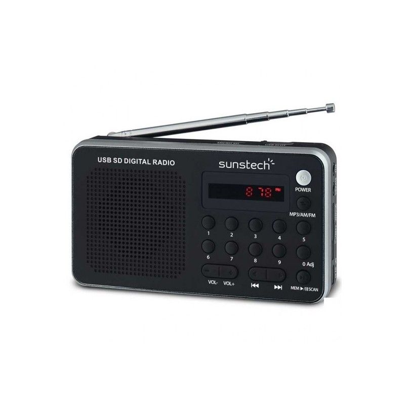 SUNSTECH FM/AM Portable Radio RPDS32 (Silver, 1.5W, Digital with PLL)
