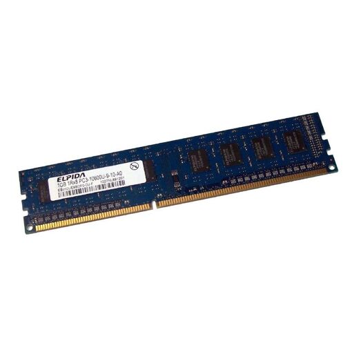 Memoria Elpida de escritorio 1GB DDR3 (módulo DIMM EBPIDA EBJ10UE8BDF0-DJ-F, 1333MHz, CL9)