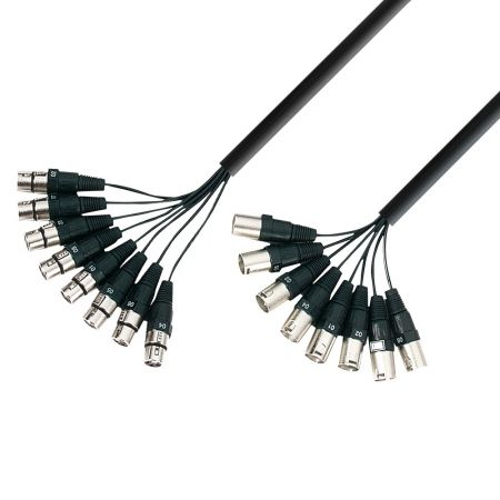 Cable Multipar Adam Hall - Serie 3 Estrellas - 8 XLR Masculino/Femenino - 3 Metros