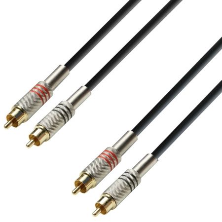 Adam Hall 2 x RCA Male to 2 x RCA Male Audio Cable - 6m