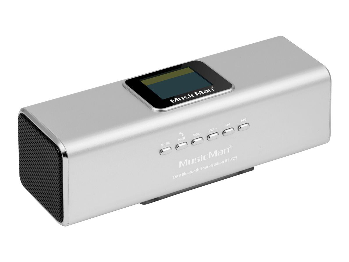 Technaxx MusicMan DAB Bluetooth Speaker BT-X29 - 6W Portable Radio - Silver
