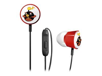 Zagg Angry Birds Space Deluxe Tweeters - Black Bomber Earphones