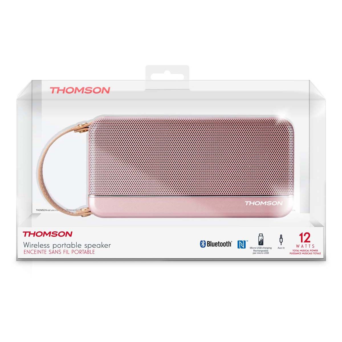 Thomson Wireless Portable Speaker, 12W, Bluetooth, Rose Gold