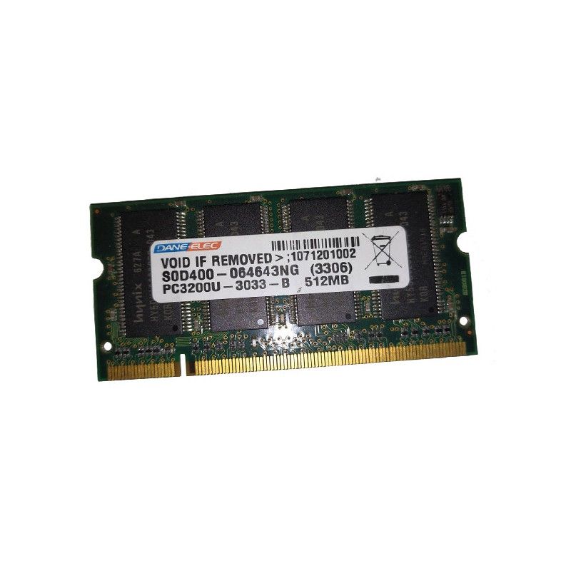 Dane-Elec 512MB RAM SODIMM DDR1 400MHz PC3-200S (Unbuffered, No ECC)