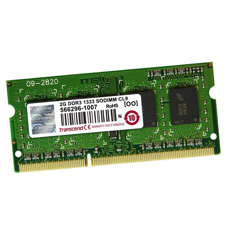 Memoria RAM Transcend JM1333KSN-2G SODIMM DDR3 PC3-10600S 2 GB 1333 MHz