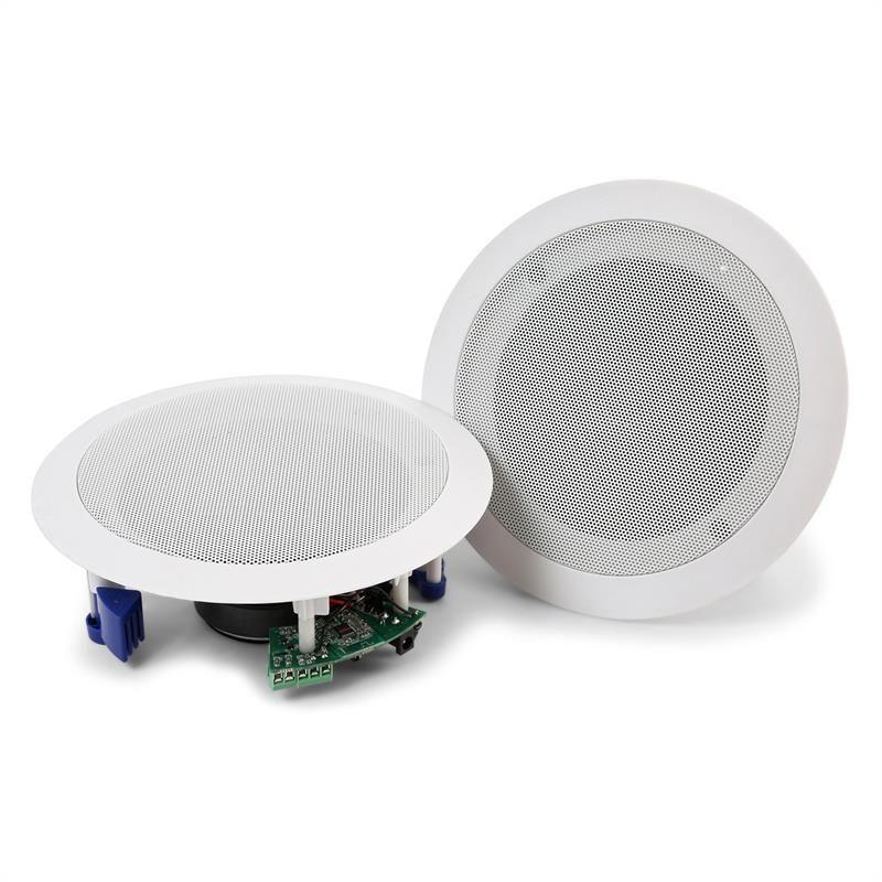 Power Dynamics CSBT60 Ceiling Speaker Set with Built-in Amplifier and Bluetooth - White