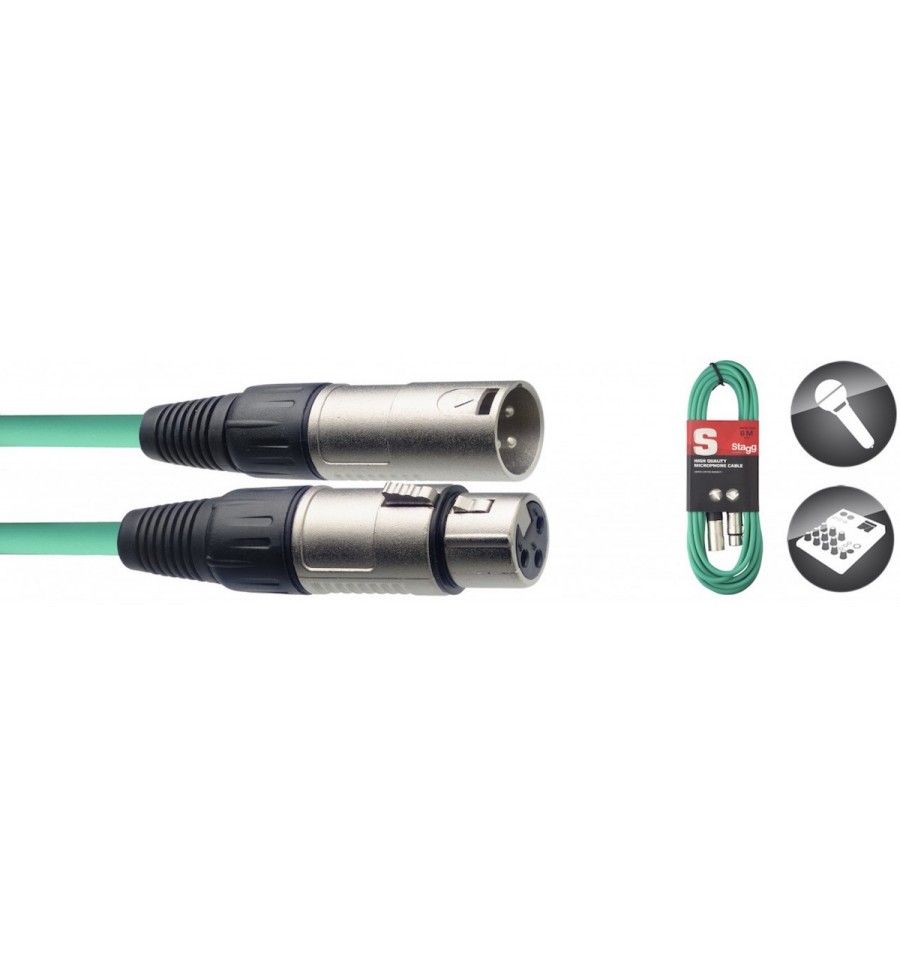 Stagg SMC6 CGR - XLR Microphone Cable - 6m Green