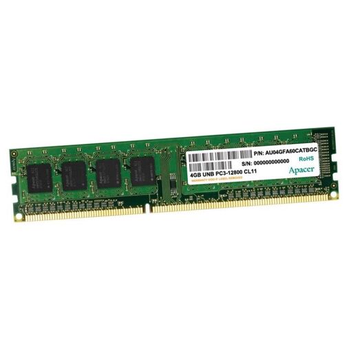 Memoria RAM Apacer 4GB (AU04GFA60CATBGC) - PC3-12800U, 1600MHz, CL11